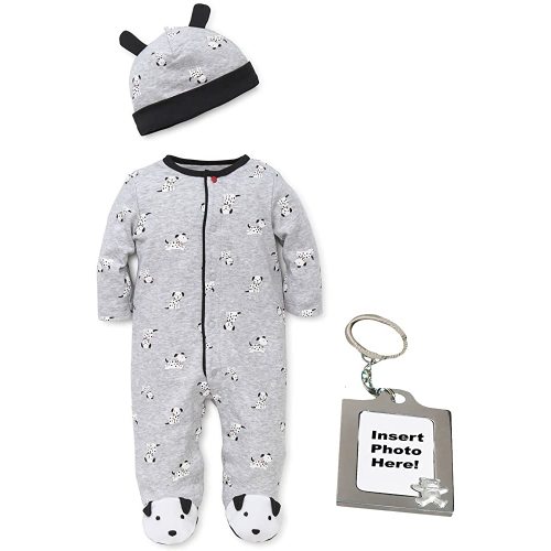 Little Me Dalmatian Dog Newborn Footed Sleeper Boys Pajamas Blue Footie