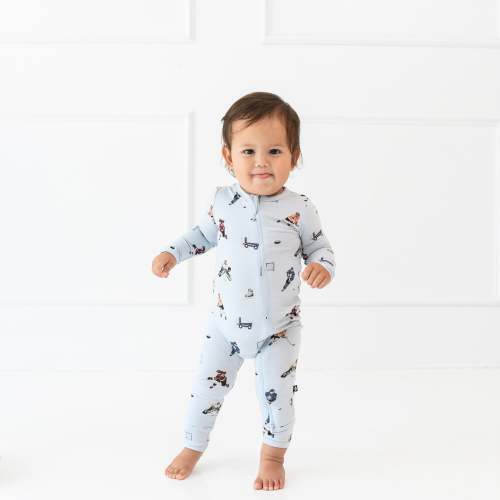 Zippered Romper in Hockey