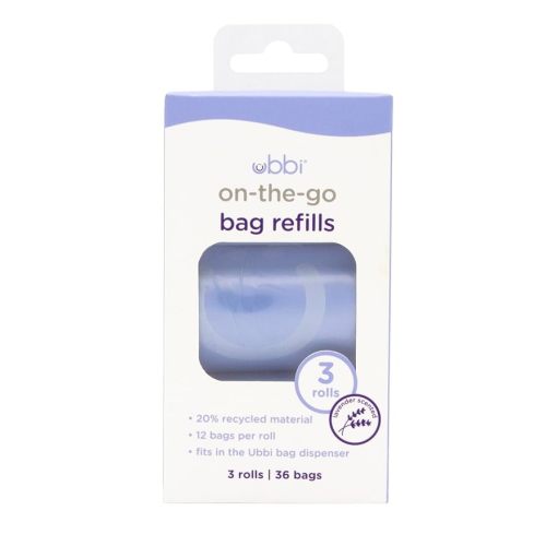 Ubbi On-the-Go Refill Bags, Lavender Scented, Value Pack of 36, Baby On The Go Diapering Essentials - 36 Count (Pack of 1)