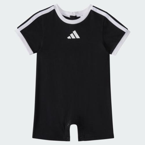 Short Sleeve 3-Stripes Logo Romper