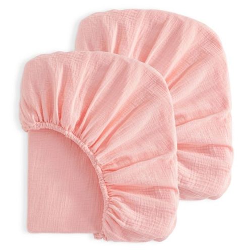 2 Pack Cotton Crib Sheets, Double Gauze Breathable Fitted Sheets with Deep Pockets, Night Sweat Wicking for Toddler - NTBAY