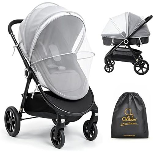 Orzbow Baby Mosquito Net for Stroller, Universal Fit, Breathable, White