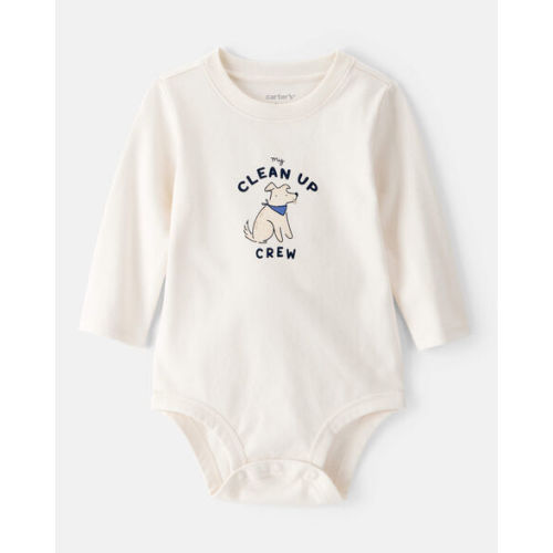 Baby Cotton Long-Sleeve Graphic Bodysuit - Ivory | Carter's