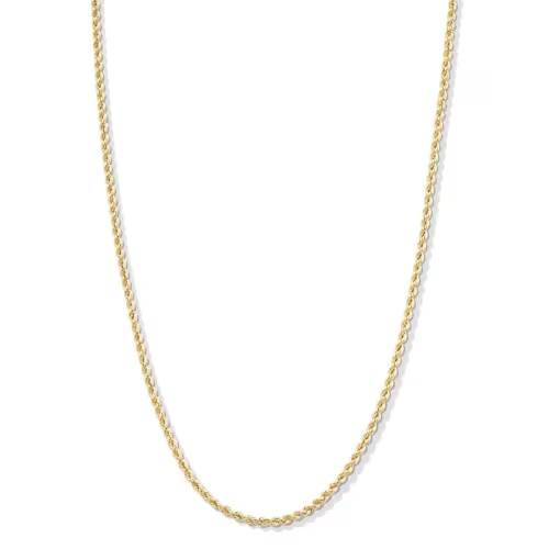 Child's 012 Gauge Rope Chain Necklace in 14K Hollow Gold - 13&quot;
