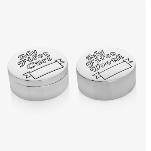 English Trousseau - Silver Baby Boxes Gift Set | Childrensalon