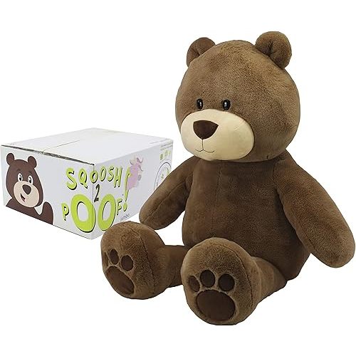 Animal Adventure | Sqoosh2Poof Giant, Cuddly, Ultra Soft Plush Stuffed Animal with Bonus Interactive Surprise - 54" Bear , Brown