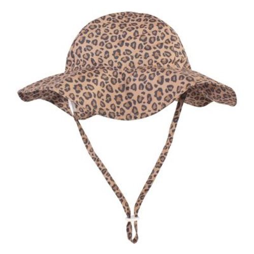 Hudson Baby Infant And Toddler Girl Sun Protection Hat, Brown Leopard, 6-18 Months