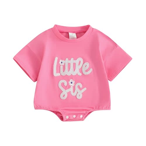 Twopumpkin Baby and Toddler Girl Boy Big Sister Little Sister Brother Matching Outfits Romper/T Shirt Shorts Summer Clothes