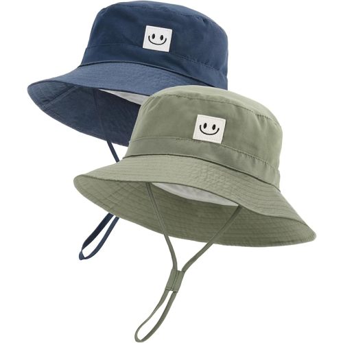FURTALK Baby Sun Hat Smile Face Toddler Boys Girls Bucket Hat 0-5 Years Kids UPF 50+ Sun Protection Summer Hats