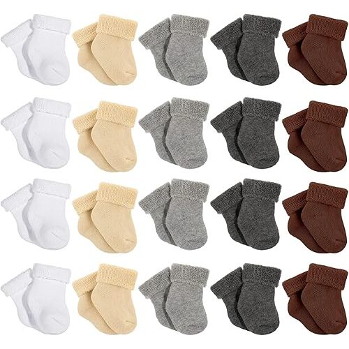 Janmercy 20 Pair Preemie Socks Girls Boy Baby Newborn Premature Socks for Unisex Baby