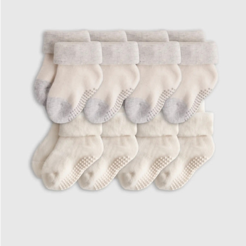 Organic Gripper Fold Over Socks 8-Pack - Baby Boy