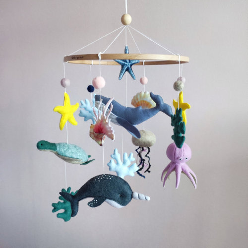 Ocean baby mobile for crib, Under the sea baby mobile, Octopus mobile, Baby shower gift, New baby gift, Sea life nursery decor