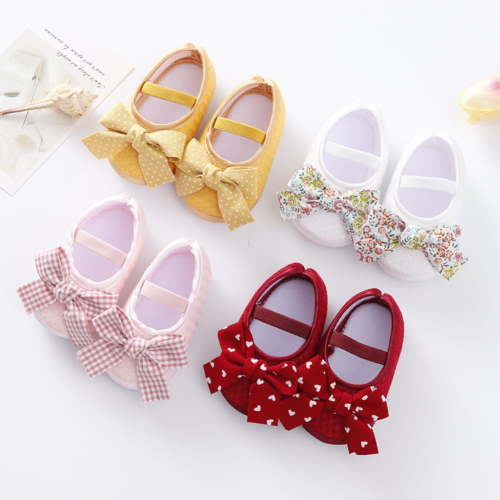 Uccdo Newborn Baby Girls Casual Flats Shoes Infants Non-Slip Cute Bowknot Princess Dress Shoes 0-12M