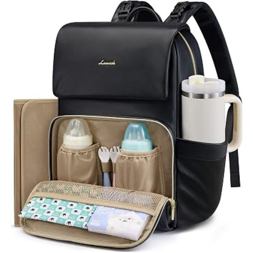 LOVEVOOK Leather Diaper Bag Backpack for Women