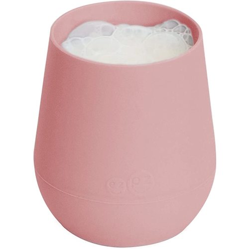 ezpz Tiny Cup (Blush) - 100% Silicone Training Cup for Infants - 4 months + - Designed by a Pediatric Feeding Specialist - Baby-led Weaning Essentials & Baby Gifts