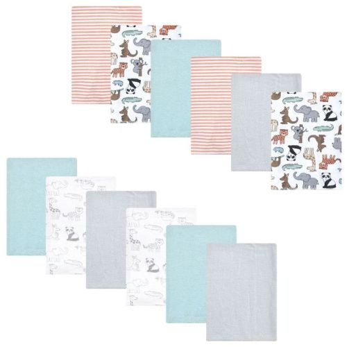 Luvable Friends Hudson Baby Flannel Burp Cloths 12pk