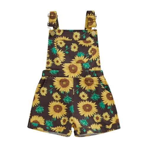 Afunbaby Toddler Baby Girl Clothes Daisy Overalls Shorts Sleeveless Suspender Jumpsuit Romper Cute Summer Outfit Clothing