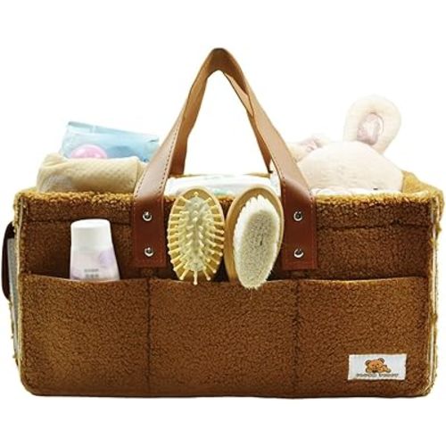 Portable Baby Diaper Caddy Organizer – Ideal for Diapers, Wipes, Nursery, and Car, Portable Teddy Organizer Easily Holds Diapers, Wipes, Clothing, Useful for Nursery, Bedroom
