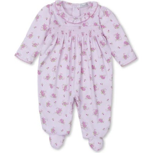 Rose Print Pima Cotton Footie, 0-3M