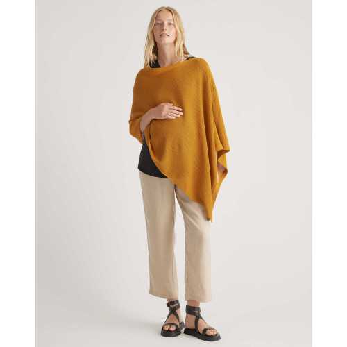Lightweight Cotton Cashmere Nursing Shawl in Amber