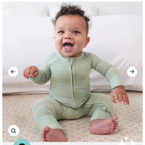 Heather Sage Ribbed Zippy - Little Sleepies