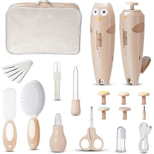 Lictin Baby Grooming Kit, 25 in 1 Baby Electric Nail Trimmer Set, Safe Baby Nail File with Auto Light, Baby Nail Kit Newborn Nursery Healthcare Kit, Portable Baby Care Kit for Infant Toddlers Boys Girls, Baby Registry Shower Gift