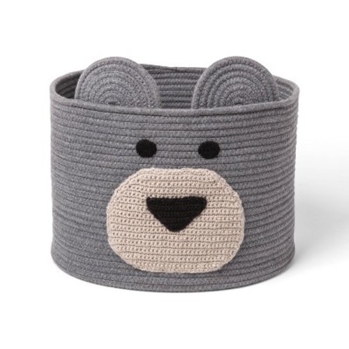 Decorative Basket - Cloud Island™ XL Coiled Bear Face Gray