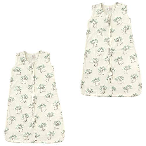 Touched by Nature Baby Organic Cotton Sleeveless Wearable Sleeping Bag, Sack, Blanket, Birch Tree 2-Pack, 6-12 Months