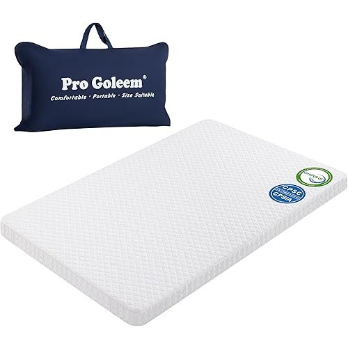 Pro Goleem Pack and Play Mattress (38"x26"), Waterproof Pack n Play Mattress Pad with Carry Bag, Soft Playard Mattress for Babies and Toddlers