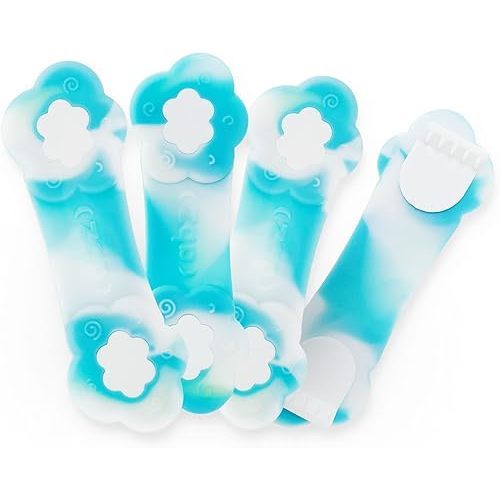 ABZ Pin Free Cloth Diaper Fasteners for Prefolds, Pre-Flats or Flat Diapers - 4 Pack - Arctic