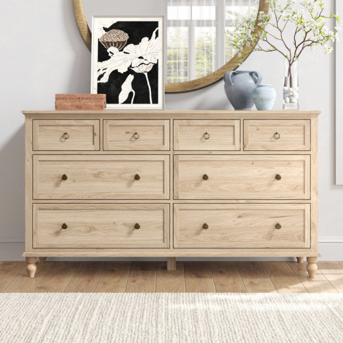 Charlton Home® 8 Drawer Dresser For Bedroom, 65in Large Long Drawer Dresser with Deep Drawers, Rustic Wood Wide Chest of Drawers with Large Capacity, Storage Dressers for Bedroom, Living Room, Hallway & Reviews | Wayfair