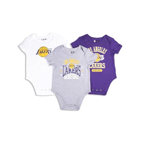 Ultra Game Unisex NBA Official Baby Super Soft Cotton 3 Pack Baby Creeper Bodysuit