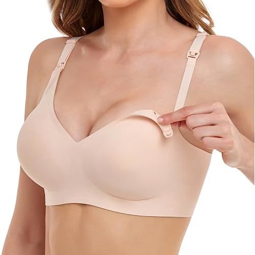 Vinfact Nursing Bras Wireless Pregnancy Smooth Maternity Bra Seamless Sleeping Bralette with Extra Bra Extender