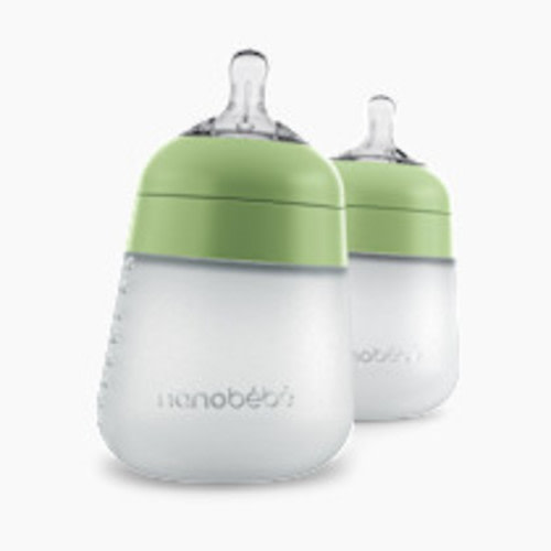 Nanobebe Flexy Silicone Baby Bottle - Sage, 9 Oz, 2