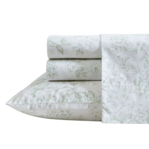 Laura Ashley Toile Delight - Green Twin Sheet Set