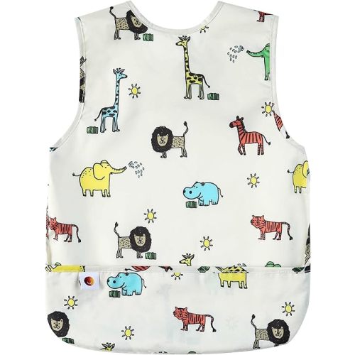 Baby Bib for Eating – Waterproof Baby Smock Bib, Mess-Proof Wearable Bib Apron