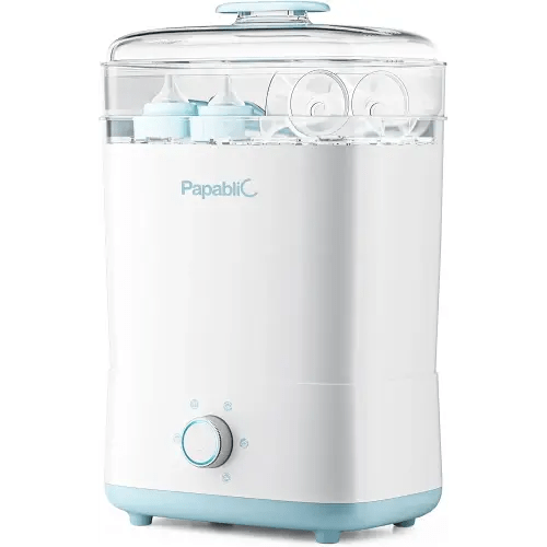Papablic Baby Bottle Sterilizer and Dryer Pro, Esterilizador De Biberones, Electric Steam Sterilizer for Baby Bottles, Pacifiers, and Pump Parts, Large Capacity 10 Bottles