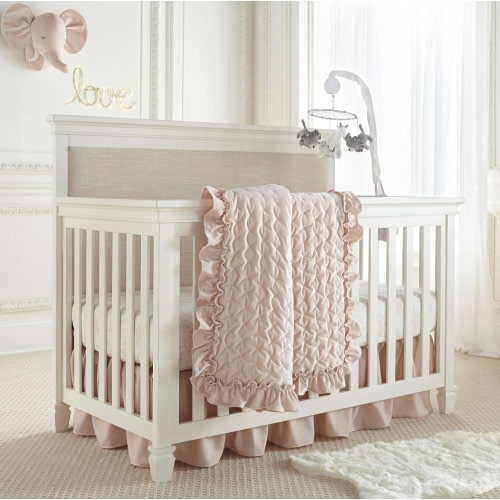 Heritage Blush Velvet 4PC Crib Bedding Set