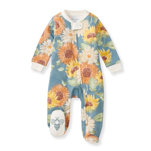 Burt's Bees Baby Girls' Organic Cotton Sleep and Play Footed Pajamas
