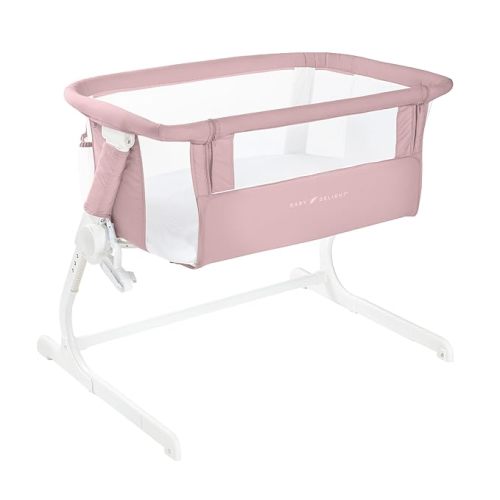 Baby Delight Beside Me™ Dreamer Bassinet, Organic Mocha | 6-Position Height Adjustment, Mesh Wall for Air Flow & Visibility, Zip Down Beside Panel, 100% GOTS Certified Organic Cotton