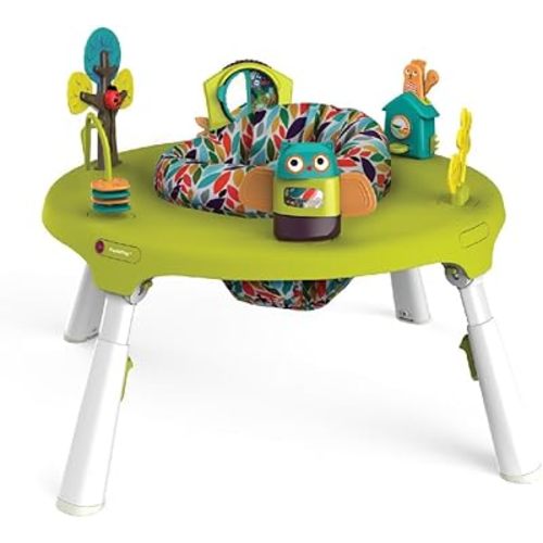ORIBEL PortaPlay Baby Activity Center: Development Focused Toys. Foldable, Portable, and Transforms to a Play Table, Unisex (Forest Friends, Green)