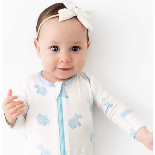 Zippered Footie, Hippo - Bamboo Little | Maisonette
