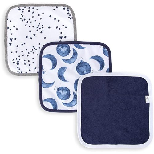 Burt's Bees Baby Infant Washcloths, 100% Organic Cotton, Soft and Super Absorbent Knit Terry Wash Cloth - 3 Pack Set