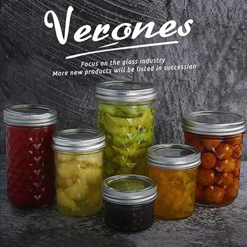 VERONES Mason Jars 6 OZ, 30 PACK 6oz Mason jars Canning Jars Jelly Jars With Lids, Ideal for Jam, Honey, Wedding Favors, Shower Favors - 30 Pack 6oz