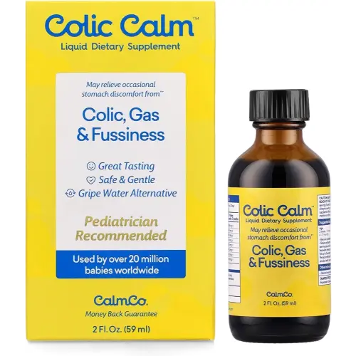 Colic Calm Infant Gripe Water for Colic, Helps Fussiness, Upset Stomach, and Baby Gas Relief, 2 fl oz (Pack of 1)