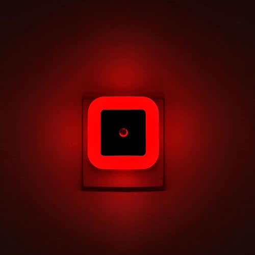 [ Pack of 4 ] Real Red LED Night Lights, Plug into Wall Lights with Light Sensor (Unique Pink Cover Design)