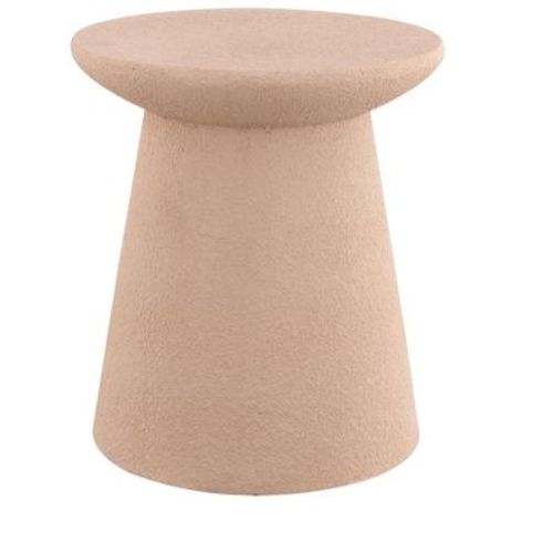 Hollie 18" Minimalist Modern Drum Accent Table Pedestal, Pink Frosted - Jonathan Y