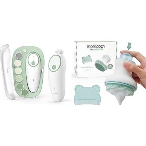 Momcozy Baby Nail File Electric & Innovative Cradle Cap Brush with Pump