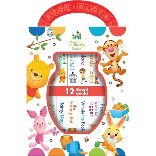 Disney Baby: Winnie the Pooh - My First Library - 12 Board Book Set - First Words, Counting, and More! - PI Kids