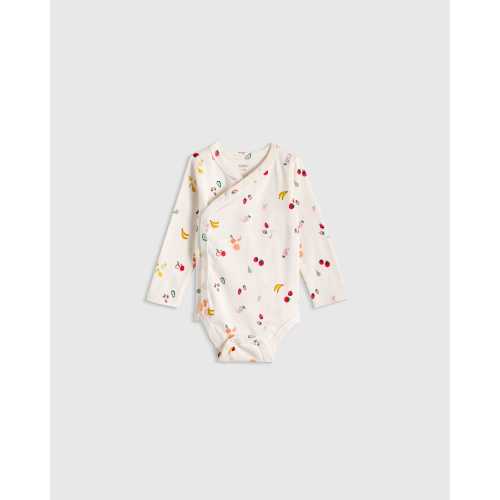 Long Sleeve Kimono Bodysuit - in Farmer's Market 0-3M